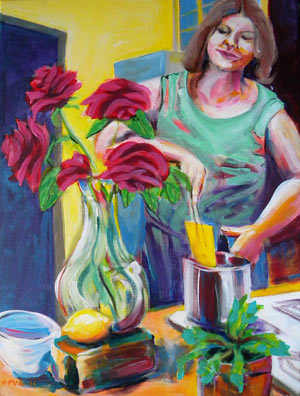 300x396 Portraits Pam Van Londen - Happy Birthday Canvas Painting