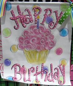 236x277 Super Cute Sign Company Online .hand Painted Happy Birthday - Happy Birthday Canvas Painting
