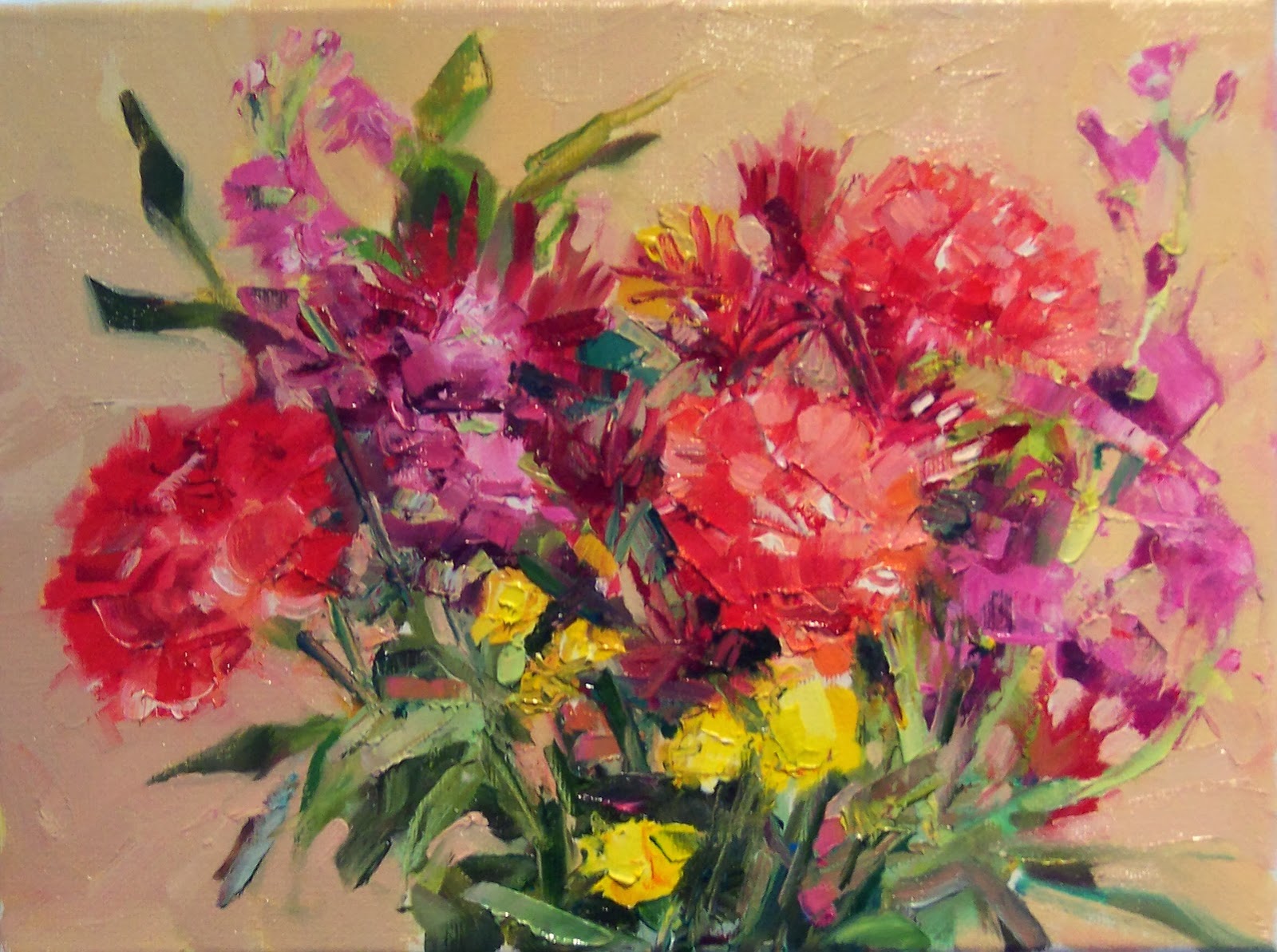 1600x1193 Art Every Day Birthday Flowers,still Life,oil On Canvas,9x12 - Happy Birthday Canvas Painting