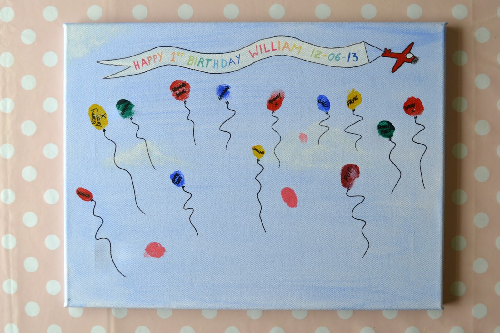 1600x1067 William's First Birthday - Happy Birthday Canvas Painting