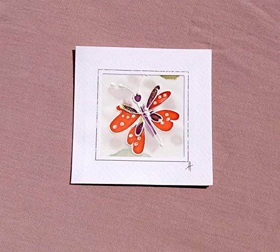 555x500 Red Butterfly Card, Silk Painting Greetings Card,butterfly Gift - Happy Birthday Mom Painting