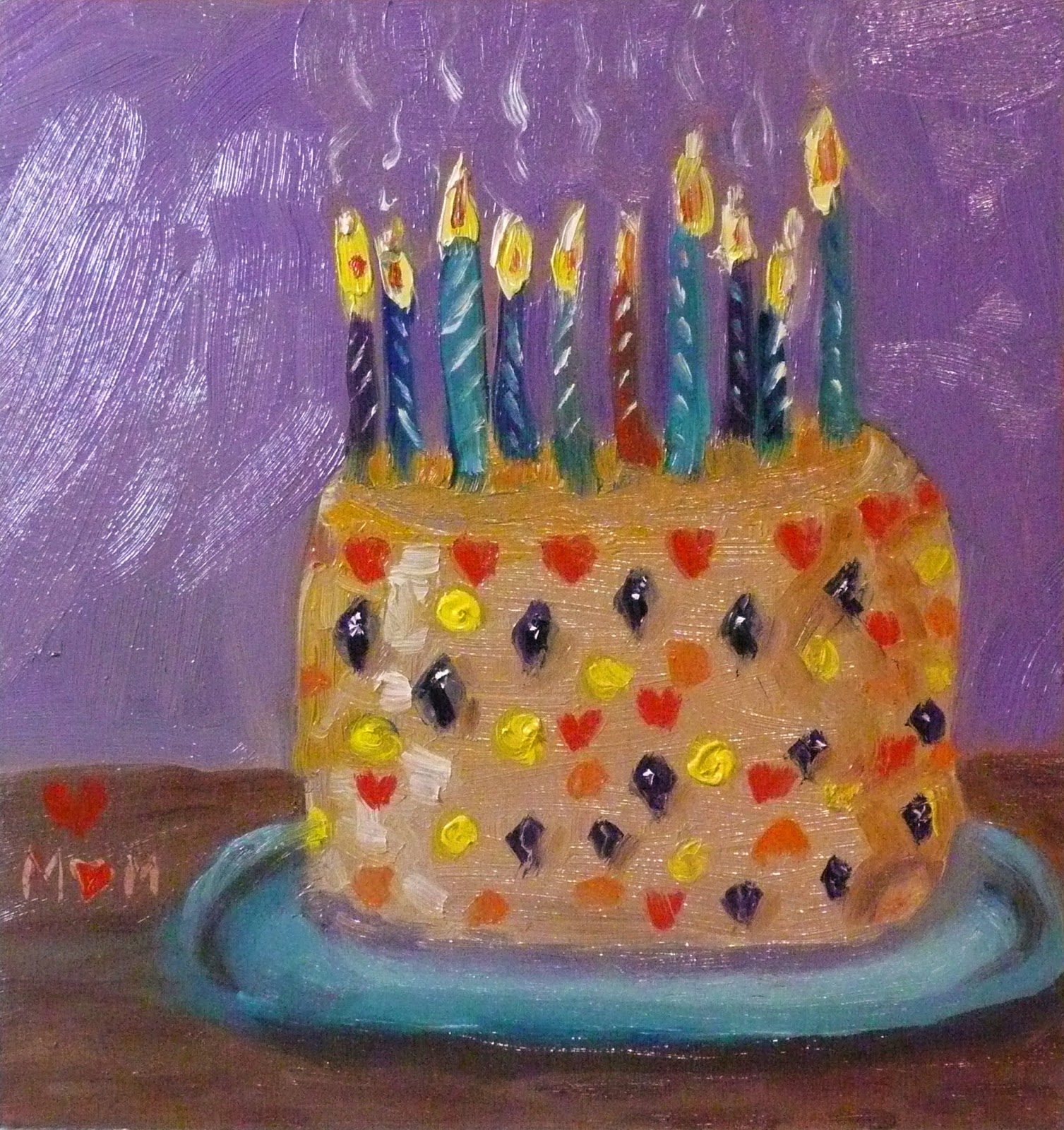 1507x1600 Karen Oliver's Painting Blog Happy Birthday Cake - Happy Birthday Oil Painting