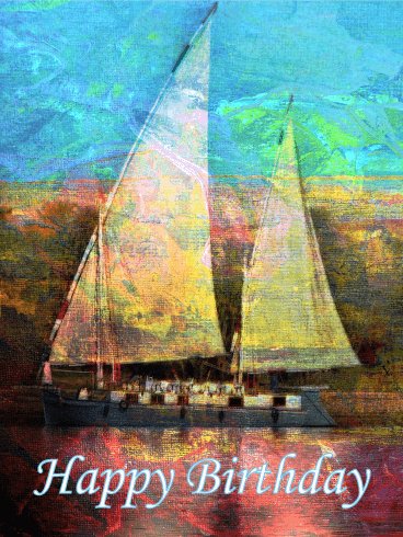 368x490 Oil Painted Canvas Happy Birthday Card Birthday Amp Greeting Cards - Happy Birthday Oil Painting