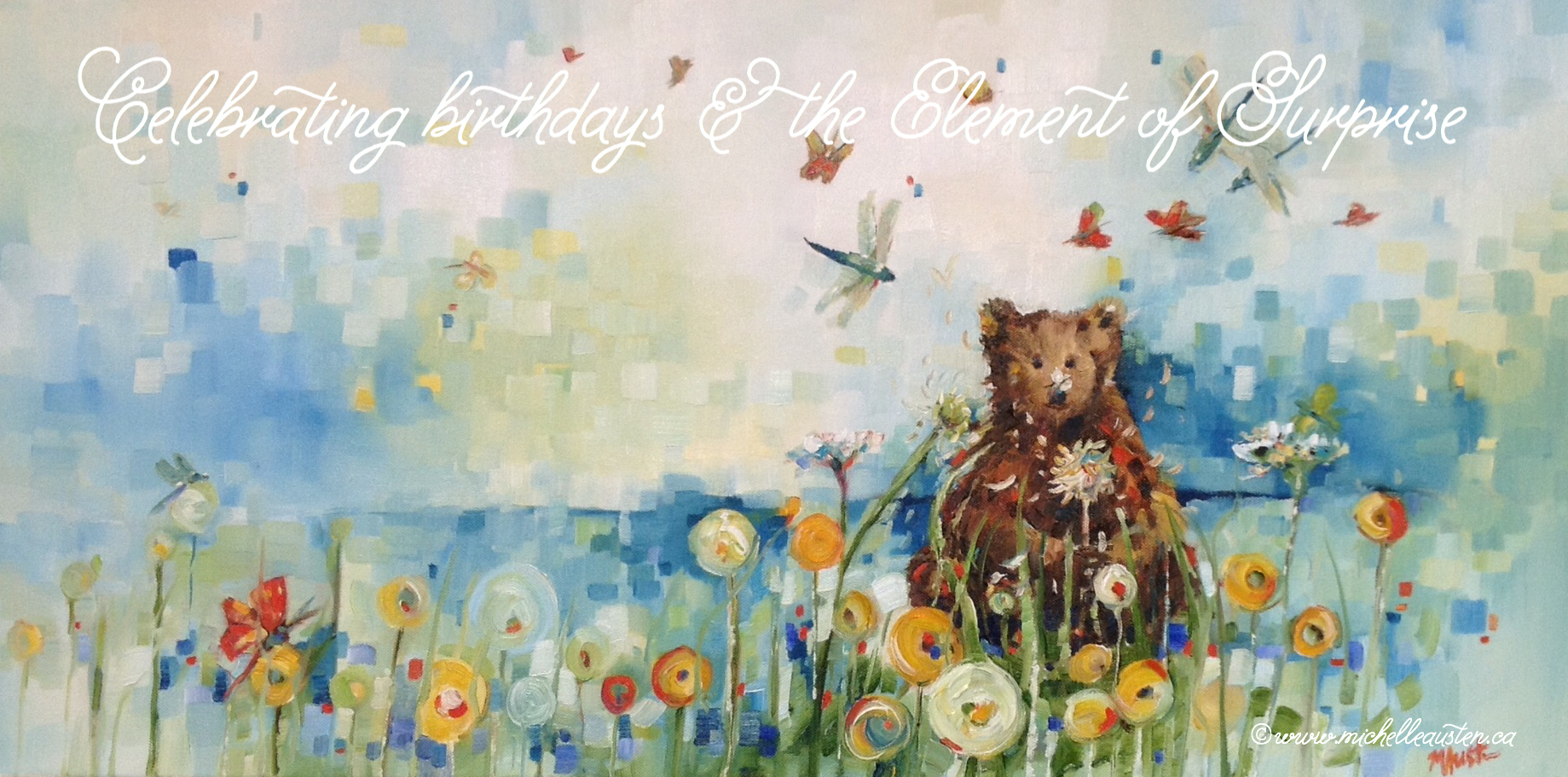 1839x911 Surprise Michelle Austen - Happy Birthday Oil Painting