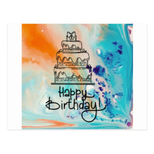 307x307 Happy Birthday Paint Postcards Zazzle - Happy Birthday Painting