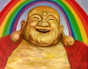 300x236 Happy Buddha Poster Original Artwork By Michael Brommeland - Happy Buddha Painting