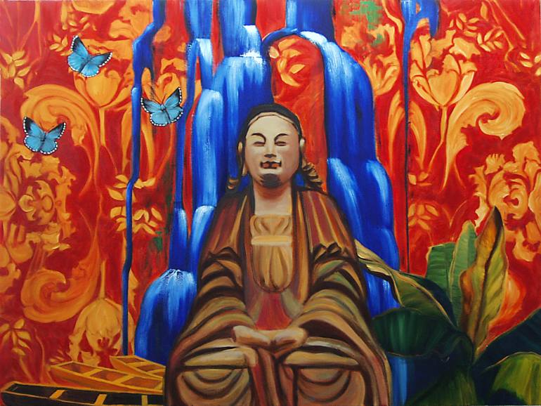 770x578 Saatchi Art Happy Buddha Painting By Anne Bradford - Happy Buddha Painting