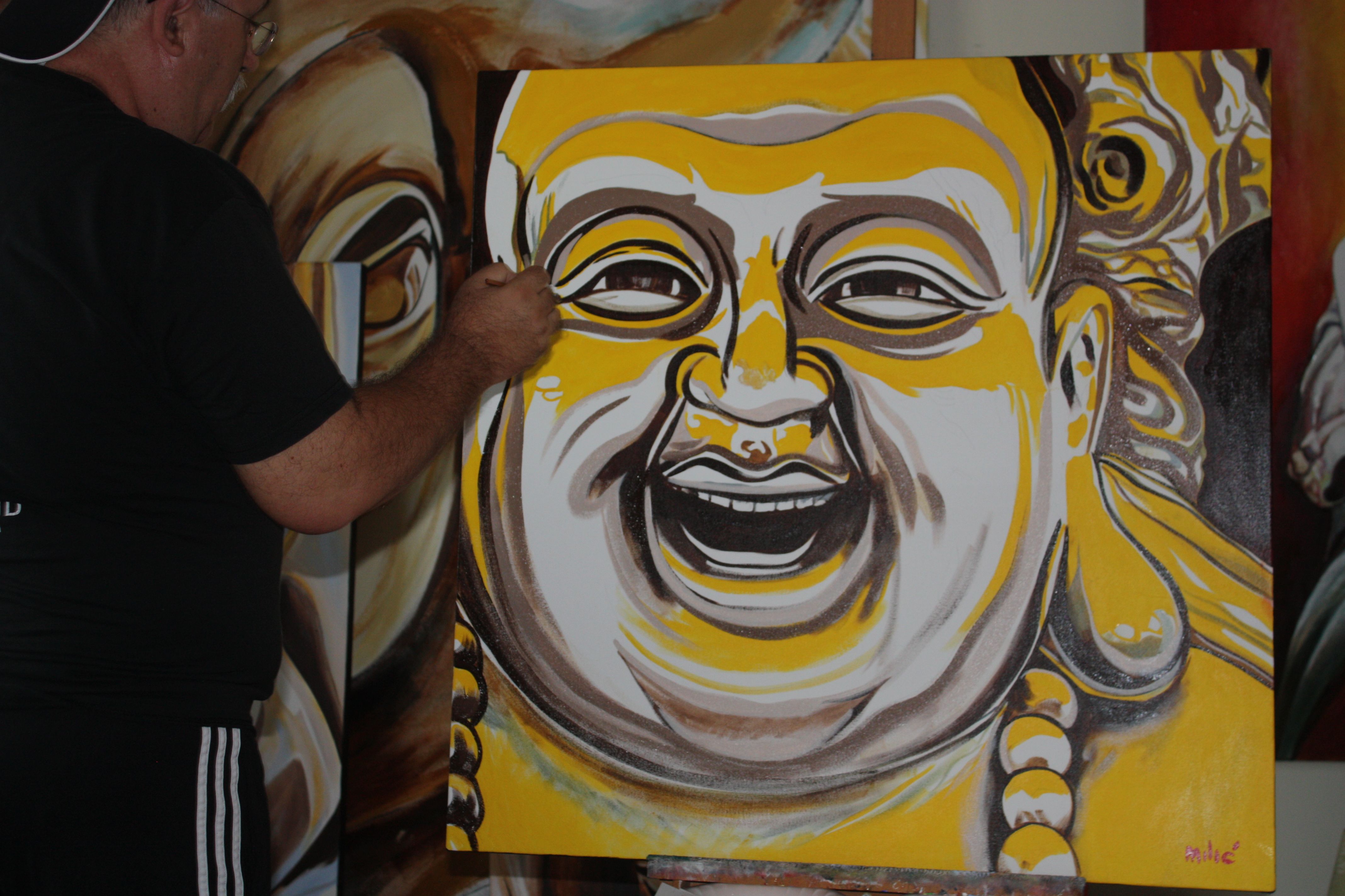 4272x2848 Painting Happy Buddha Art By Dragoslav Milic - Happy Buddha Painting