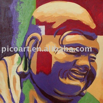 349x350 Happy Buddha Painting,handmade Oil Painting - Happy Buddha Painting