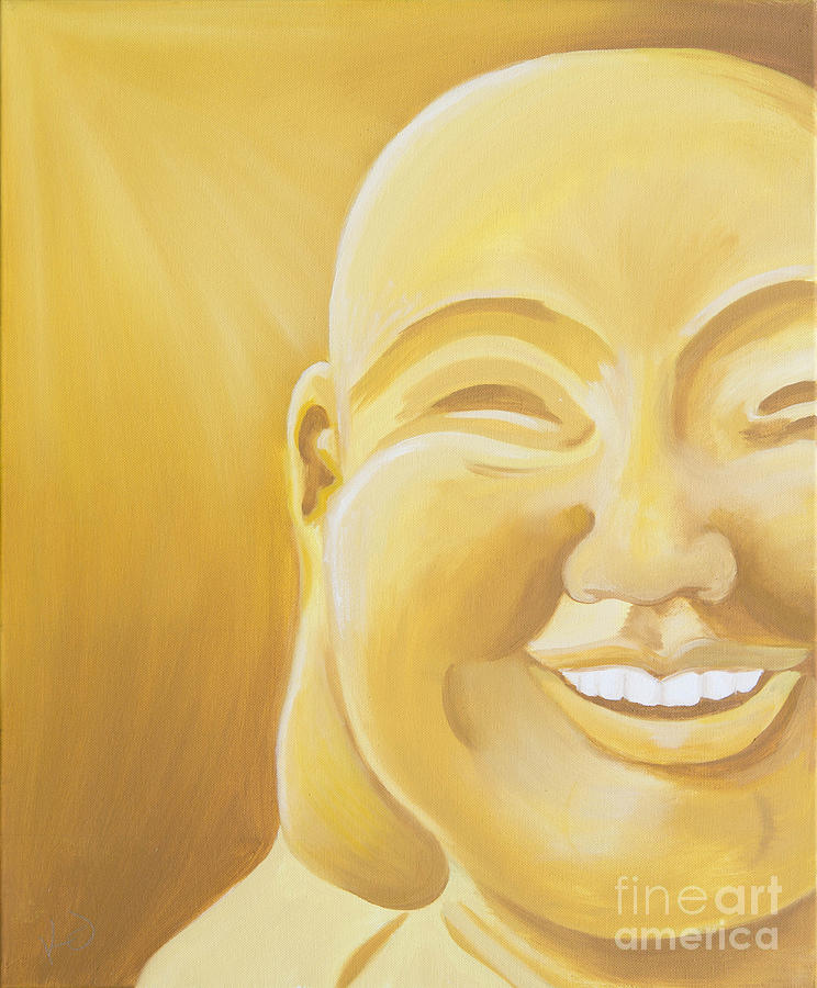 744x900 Happy Buddha Painting By Kaycee Johnson - Happy Buddha Painting