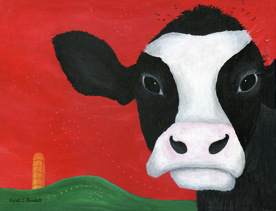 900x689 Regina The Happy Cow Painting By Kristi L Randall - Happy Cow Painting