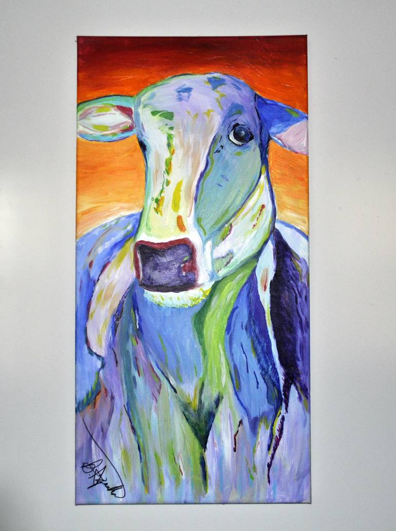 770x1033 Saatchi Art Happy Cow Painting By Brittany Squillari - Happy Cow Painting