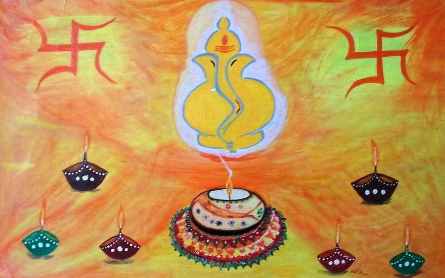 900x564 Parveen Shrivastava - Happy Diwali Painting