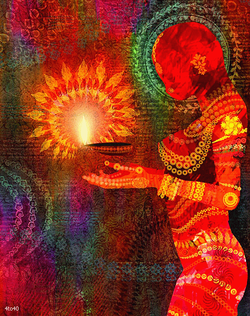 500x633 Diwali Greetings Gifs Find, Make Amp Share Gfycat Gifs - Happy Diwali Painting