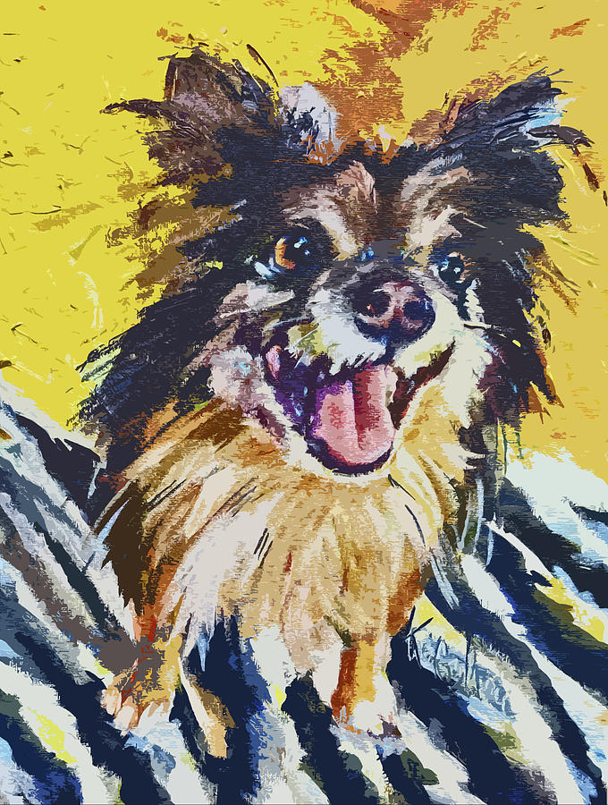 680x900 Happy Dog Painting Painting By Kim Guthrie - Happy Dog Painting