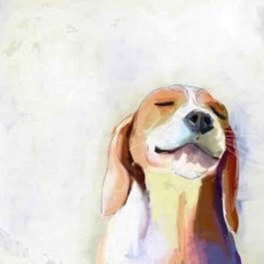900x900 Happy Dog Painting By Willberg Layun - Happy Dog Painting