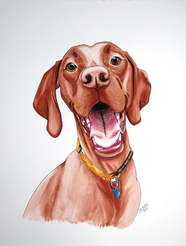 600x796 Happy Dog Painting By Justk8 - Happy Dog Painting