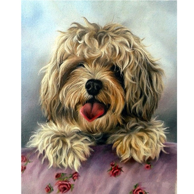 640x640 New Arrival 5d Diy Diamond Painting Cross Stitch Happy Dog Diamond - Happy Dog Painting