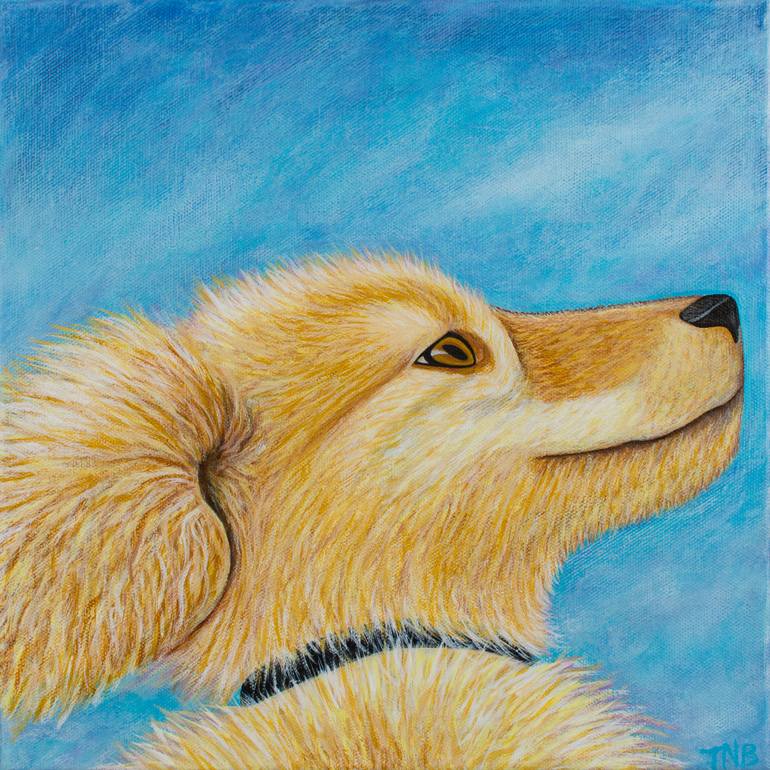 770x770 Saatchi Art Happy Dog Painting By Teal Buehler - Happy Dog Painting