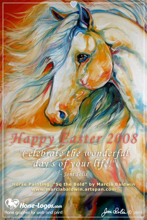 500x750 Horse Ecards - Happy Easter Painting