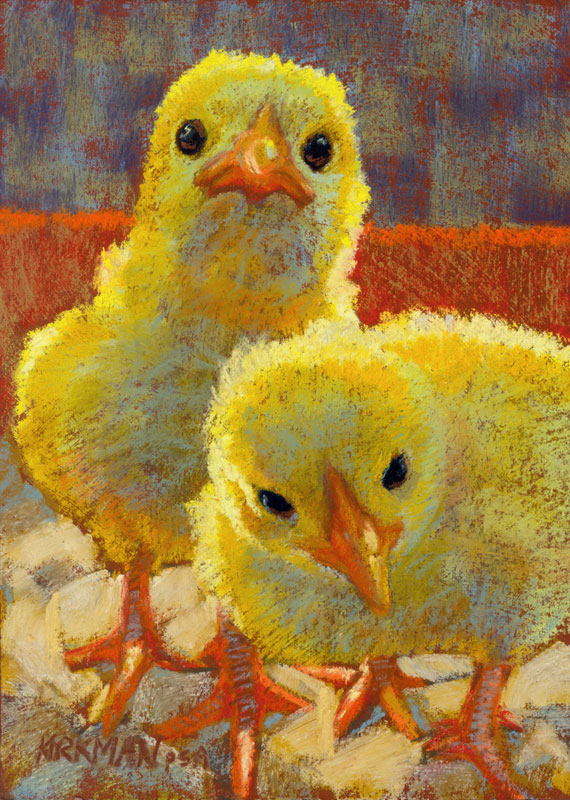 570x800 Rita Kirkman's Daily Paintings Happy Easter From 2 Cute Chicks - Happy Easter Painting