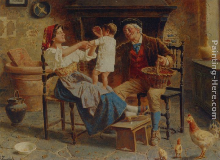 720x525 Eugenio Zampighi The Happy Family Painting Anysize 50% Off - Happy Family Painting