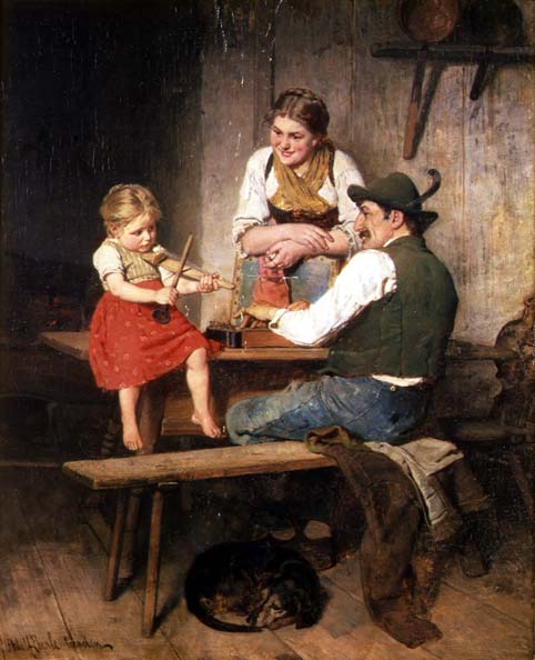 482x594 The Happy Family Painting Adolf Eberle Oil Paintings - Happy Family Painting