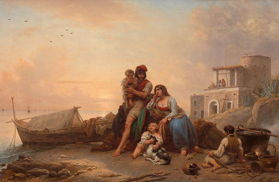 900x587 The Happy Family Painting By Motionage Designs - Happy Family Painting