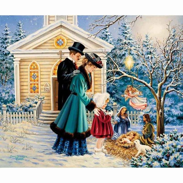 640x640 5d Diy Diamond Painting Cross Stitch Happy Family Picture Mosaic - Happy Family Painting