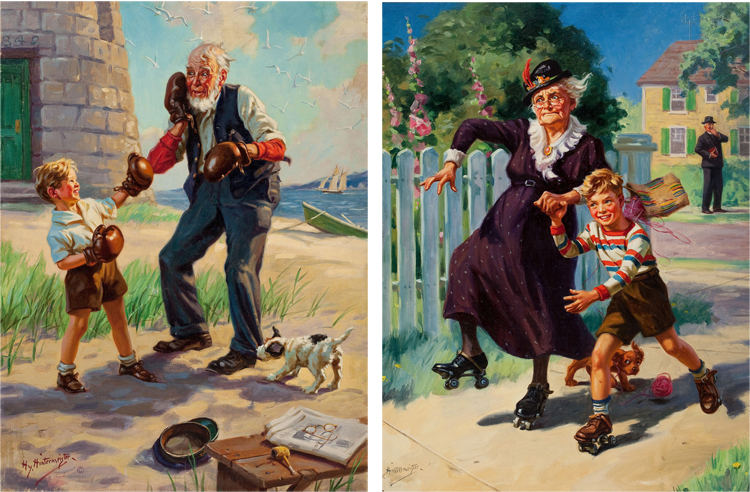 750x492 Children Kids Stuff Cartoon Picture Oil Painting Canvas Prints - Happy Family Painting