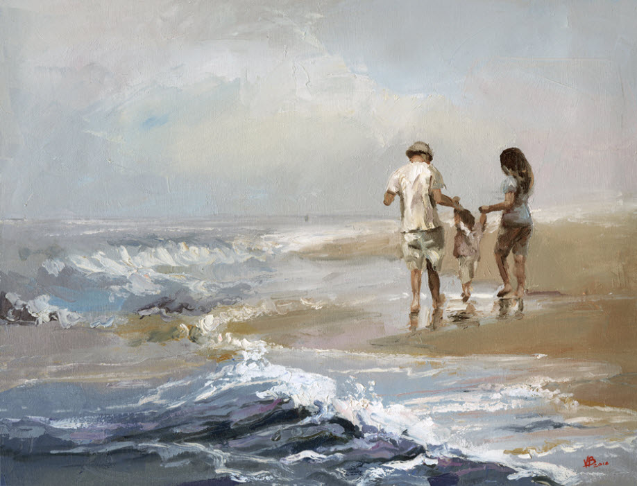 918x701 Paintings By Victor Bauer Happy Family - Happy Family Painting