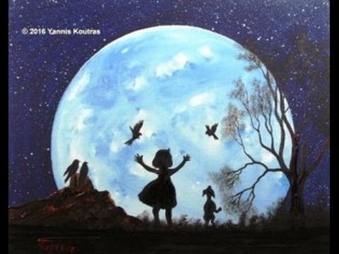 480x360 Happy Little Girl Acrylic Painting On Canvas - Happy Girl Painting