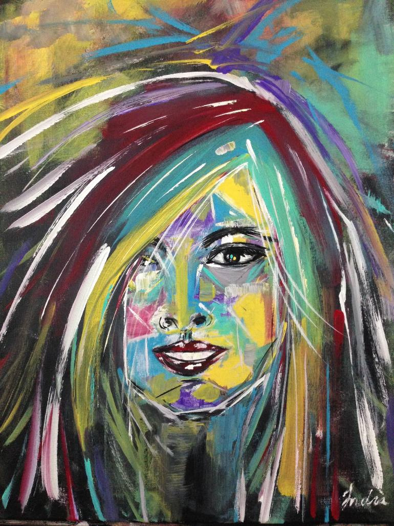 770x1027 Saatchi Art Happy Girl Painting By Molly Indra - Happy Girl Painting