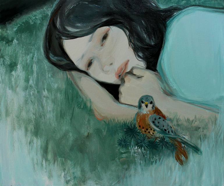 770x640 Saatchi Art How To Be A Happy Girl. Painting By Liu Chenyang - Happy Girl Painting