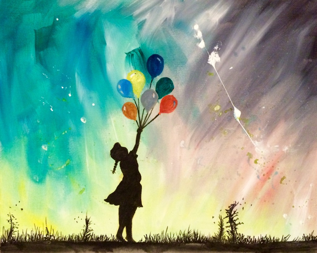 1024x819 Sold Out! Paint Like Banksy! Piccadilly, Sat 17 March - Happy Girl Painting