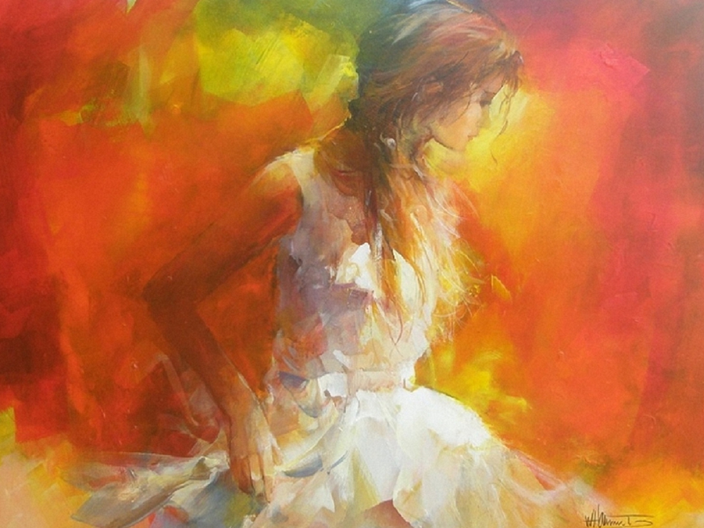 1024x768 When I Coco J. Ginger Says - Happy Girl Painting