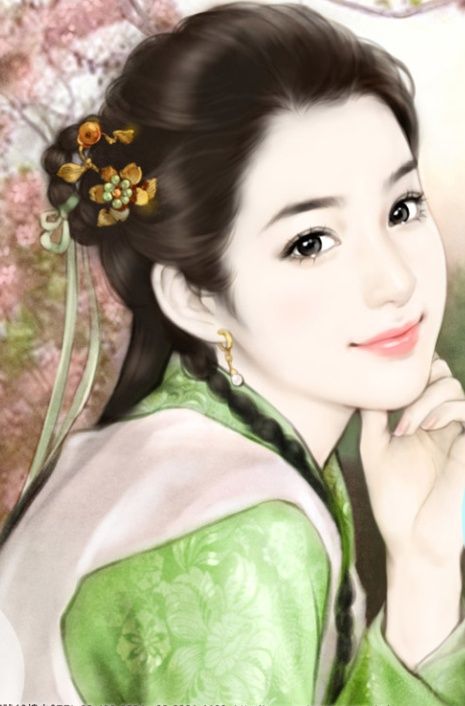 465x706 Ancient Chinese Beauty (123) - Happy Girl Painting