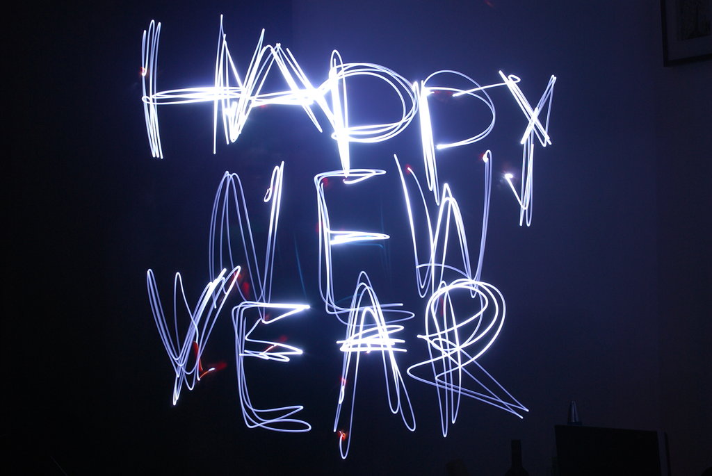 1024x685 Happy New Year Light Painting By Charts - Happy New Year Painting