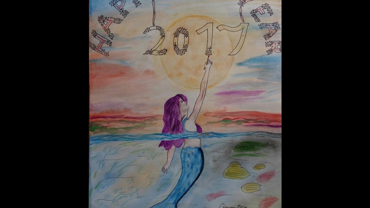 1280x720 How To Draw Happy New Year Watercolor Painting. Easy But Beautiful - Happy New Year Painting