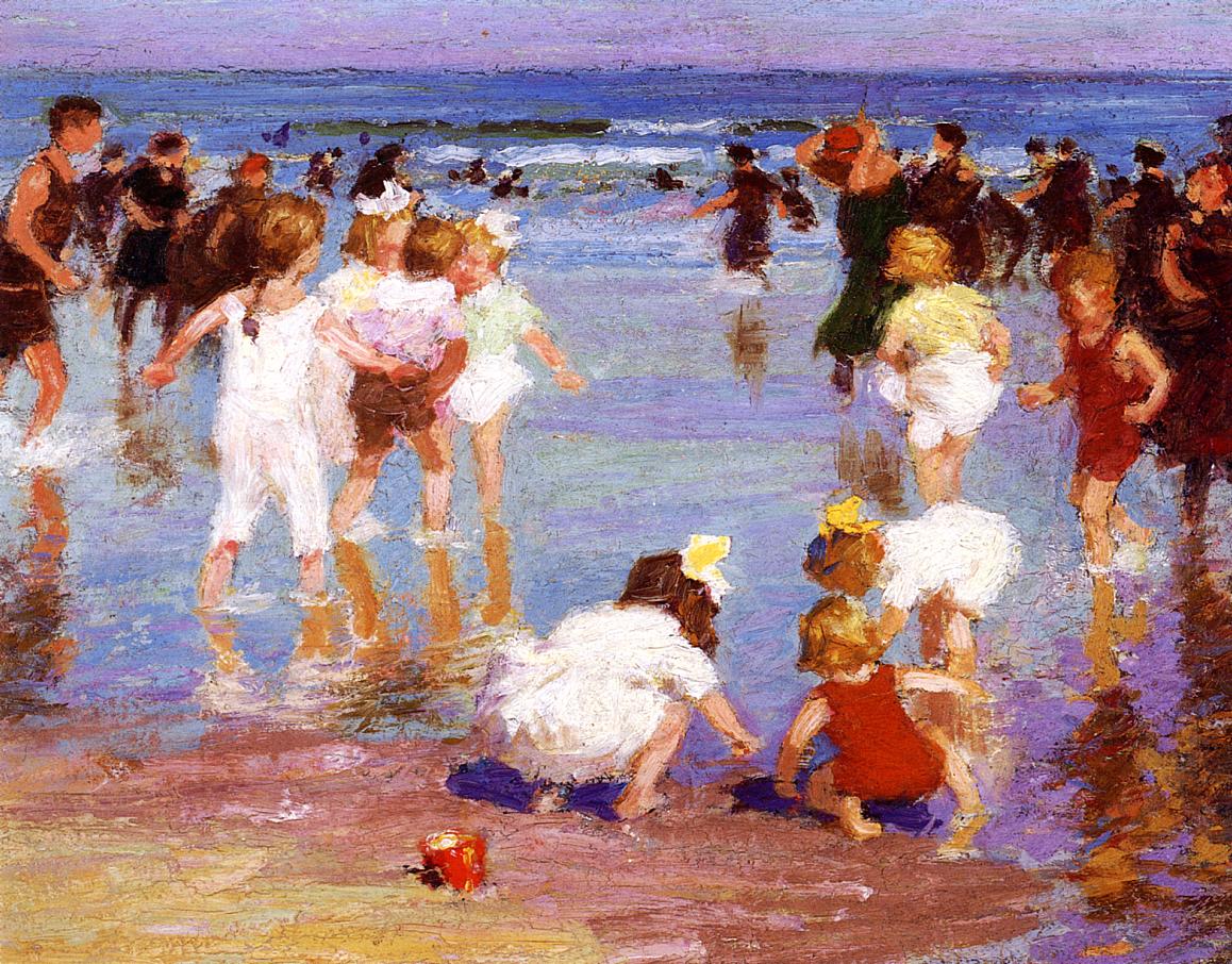 1158x906 Happy Days 1910 1920 Painting Edward Potthast Oil Paintings - Happy Painting