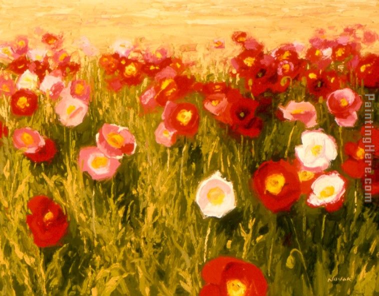 757x592 Shirley Novak Poppies Make Me Happy Painting Anysize 50% Off - Happy Painting