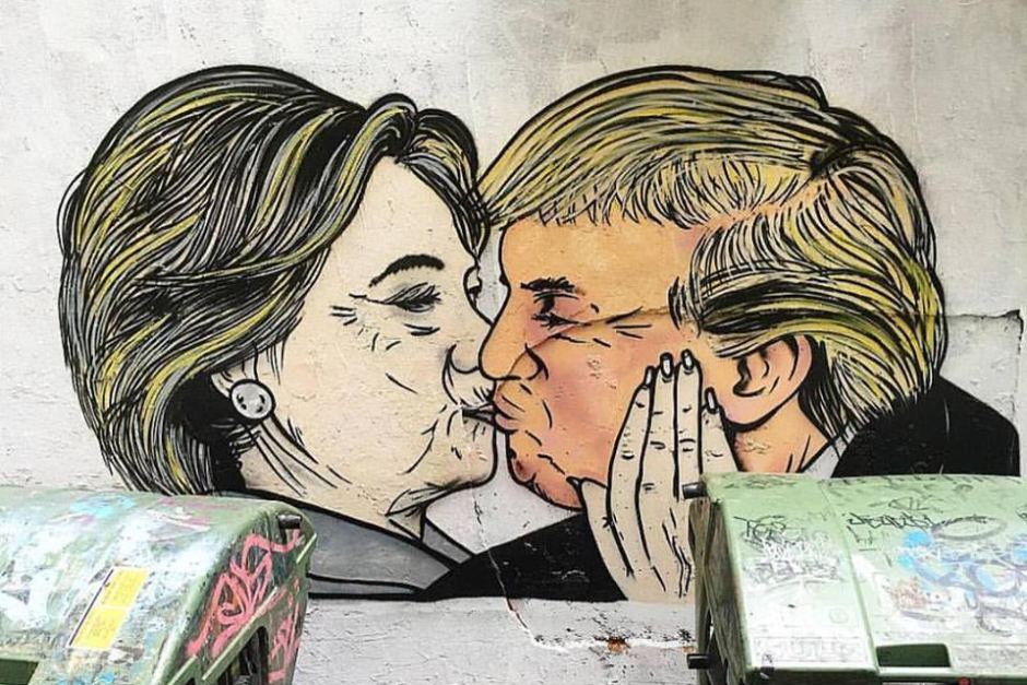 940x627 Lushsux's Painting Of Clinton And Trump - Harambe Painting