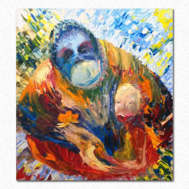 631x631 Male Power - Harambe Painting