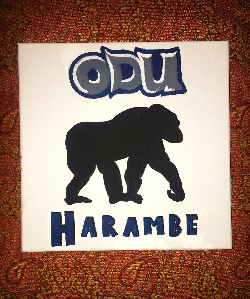 1002x1200 Dirty J On Twitter Custom Odu Harambe Painting For @ Bushybrows - Harambe Painting