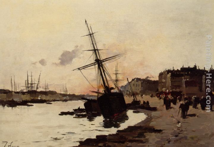 720x496 Eugene Galien Laloue Ships In A Harbour Painting 50% Off - Harbour Painting