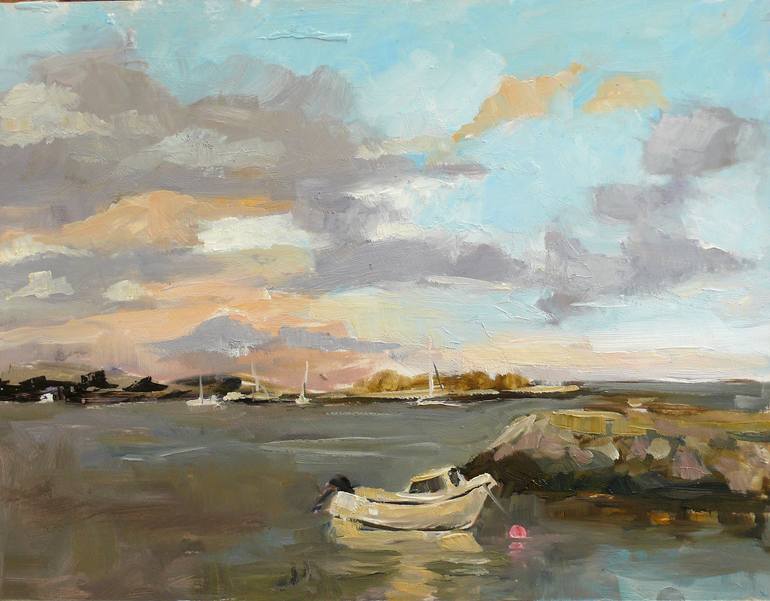 770x601 Saatchi Art Wexford Harbour Painting By Maike Josupeit - Harbour Painting