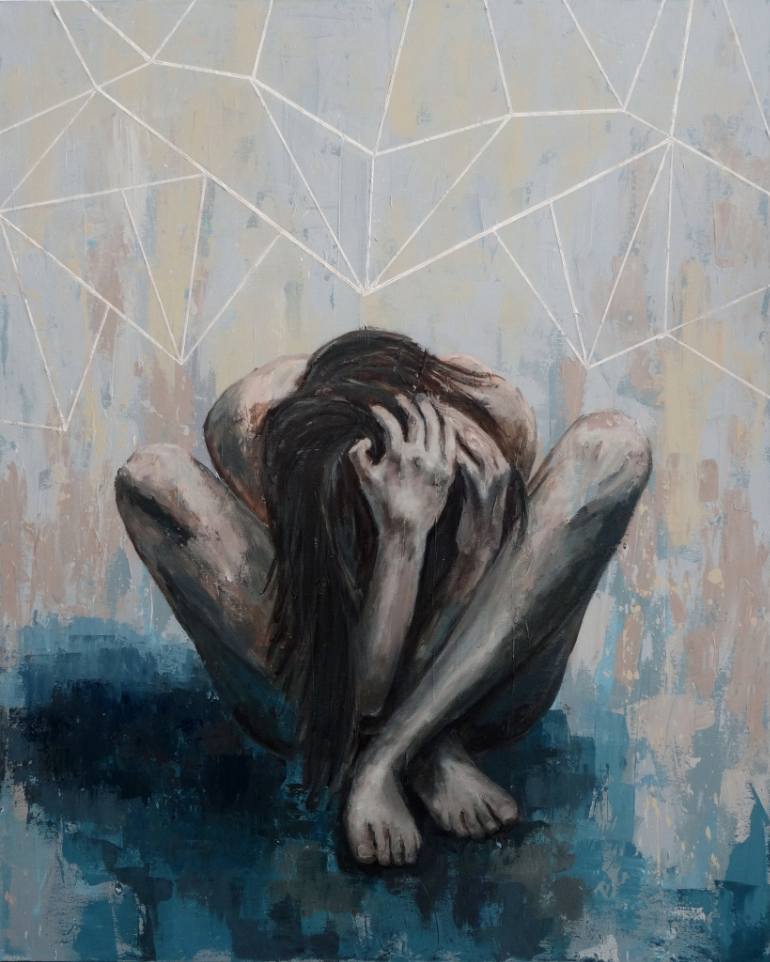770x962 Saatchi Art Hard And Cold Out Here Painting By Nadia Rapti - Hard In The Painting