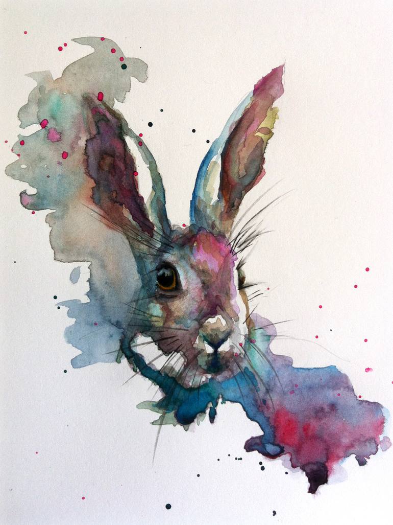 770x1027 Saatchi Art March Hare Painting By Sarah Stokes - Hare Painting