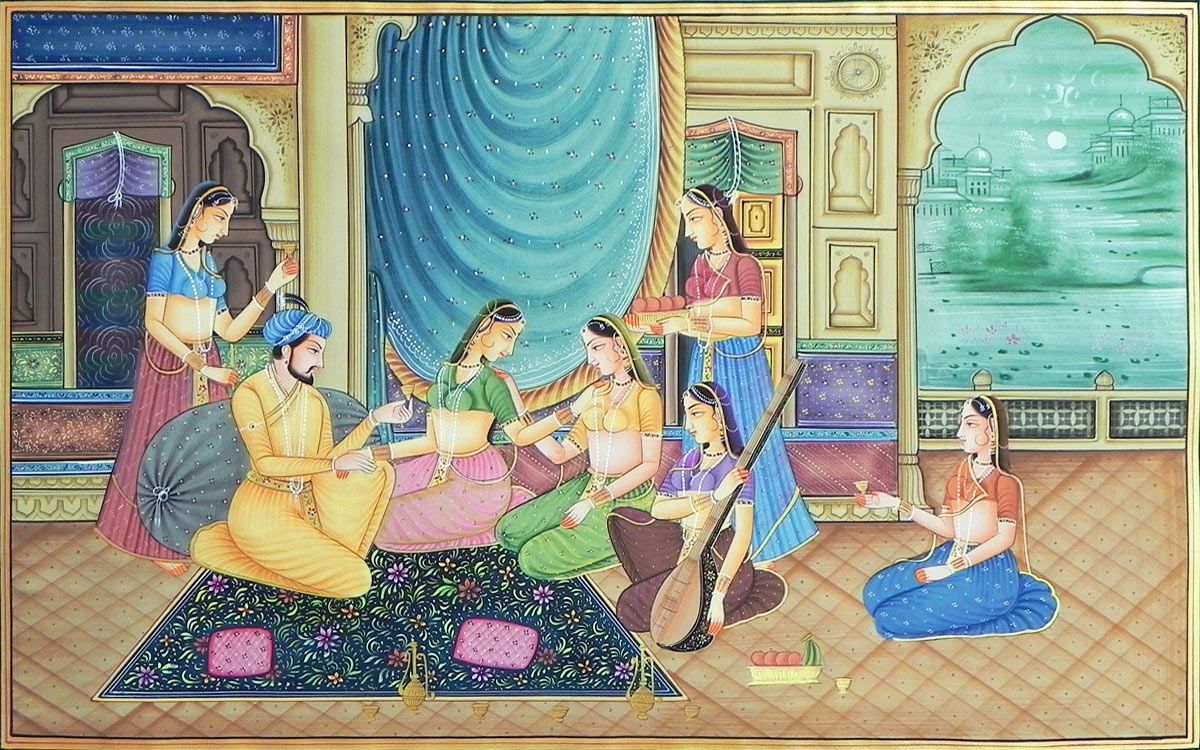 1200x750 Mughal Royal Harem - Harem Painting