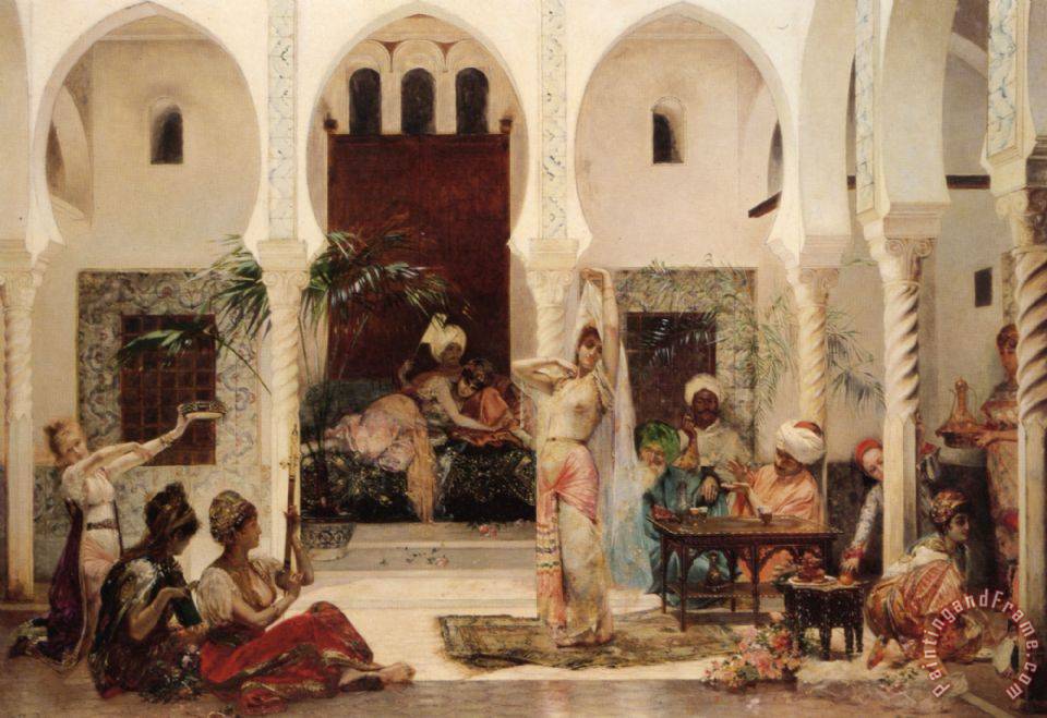 960x659 Edouard Frederic Wilhelm Richter In The Harem Painting - Harem Painting